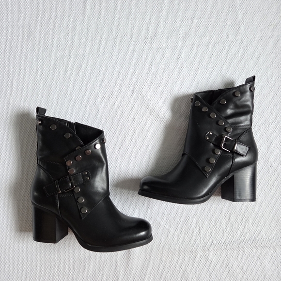Prima Donna Shoes - Prima Donna Black Studded Heeled Boots